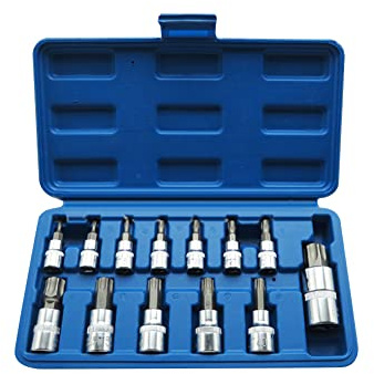 iSpchen Juego De Llaves De Tubo Torx, 13 Piezas Juego De Brocas Torx Crv T8-T70 Juego De Herramientas De Broca De Acero Brocas De Destornillador Brocas De Llave De Vaso