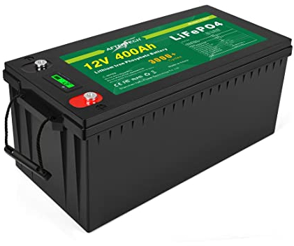 AFTERTECH Lifepo4 12 V 400 Ah wiederaufladbarer Lithium-Eisen-Phosphat-Akku 3.000 + tiefe Zyklen 12,8 V 5,12 kWh