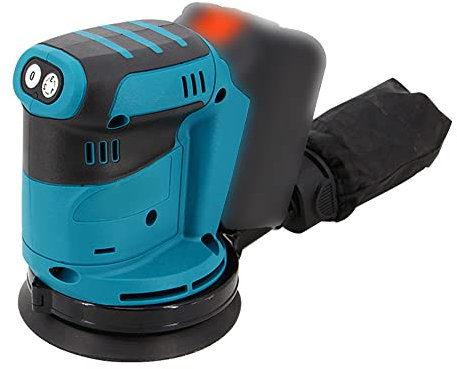 Ponceuse orbitale sans fil à moteur de brosse de 125 mm Meuleuse à bois Polisseuse de voiture électrique Multifonctionnel Bois Métal Cirage Polissage Meulage Ponceuse 3 vitesses pour batterie Makita