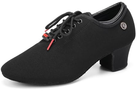 YKXLM Chaussures de Danse fermée Latino-américaine Salsa Tango Jazz Salle de Bal Chaussures d'entraînement,5CM,Noir,39 EU