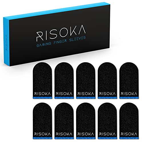 RISOKA Gaming Finger Sleeve 10 pièces - Compatibles avec Tous Les Jeux Mobiles - Gaming Finger Sleeves - Gant de Doigt Gaming - Protège Doigt - Accessoires Gaming Accessoire Téléphone Gamer