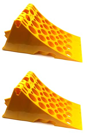 MelTruck® 2X Gelb Unterlegkeil Hemmschuh Kunststoff Bremskeil Traktor Anhänger LKW Auflieger 6500 kg