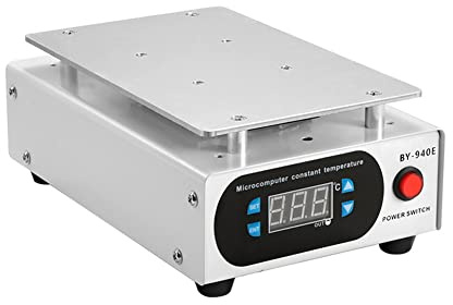 BAUSATZ Preheating Station for Mobile Heating Phone Screen Replacement Electric Heating Plate Electronic Heating Table Welder Hot Plate Microcomputer Constant Temperature 0-200℃ (UK Plug)