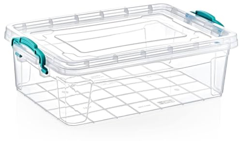 BH | 6.2L - Rectangle Multi-functional Clear Storage Boxes Containers with Lids | Pack of 2 | Heavy Duty Stackable Underbed, Boxes Use for Home, office, Kitchen, Toys and Goods - By BEST HOUSE