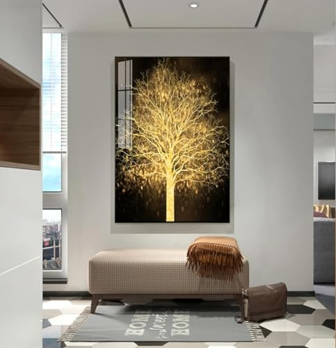 Leinwanddruck, Wandkunst, goldener Geldbaum, Kunst, Leinwandgemälde, Wandbild für Wohnzimmer, Fotodruck, Heimdekoration, Kunstwerk, 70x100cm/28x40in ungerahmt