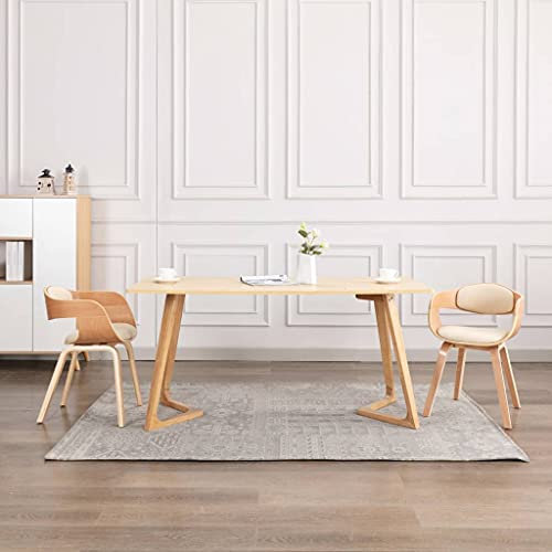 THOYTOUI Esszimmerstühle 2 STK. Lounge Sessel Dekorative Stühle Arbeitsstuhl Schminkstuhl Geeignet für Arbeitszimmer Küche Speisesaal Schlafzimmer Bugholz und Kunstleder