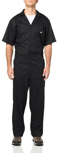 Dickies Flex Kurzarm-Overall für Herren, Schwarz, Large
