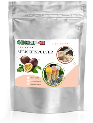 Gino Gelati fruchtiges Eis Speiseeis Pulver, verschiedene Geschmackssorten, schnelle und einfache Zubereitung, für Gastronomie und private Küche, Made in Germany (1 Kg, Maracuja)