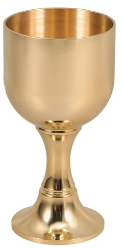 Ciieeo Copa de Cáliz de de Oro Copa de Latón Dorado s de Vino Sagrada Ritual para La Decoración de La Comunión de La Iglesia de Adoración de Ofrenda Budista