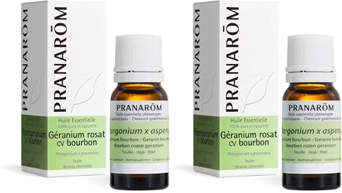 Pranarôm - Géranium Rosat Cv Bourbon Huile Essentielle - Pelargonium x graveolens bourbon - Feuille - HECT 10 ml (Lot de 2)