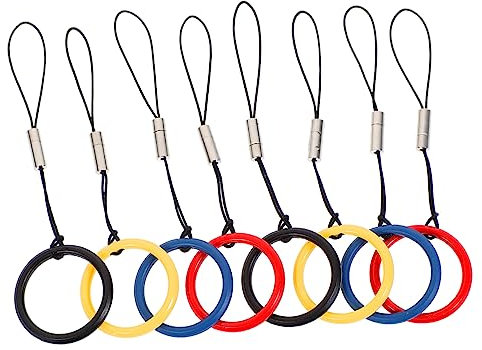 Angoily 8pcs Phone Lanyard Metal Ring Buckle Finger Ring Lanyard for Theft Prevention