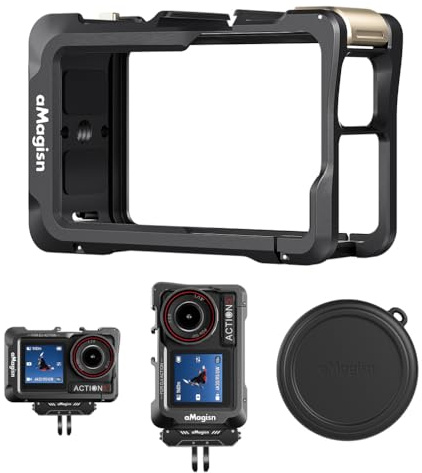 Aluminium Kameragehäuse für DJI Action 5 Pro Schutzhülle mit Objektivkappe Rundum Schutzhülle Anti-SchrackCage Halterung für Action 5pro/4/3 Zubehör