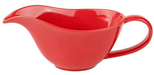 GFHTRELY Salsera Crema de cerámica de cerámica roja del hogar con asa, cafetera lechera de Leche, Olla/Olla/Olla de Servicio/Olla de Crema de Leche Salsera