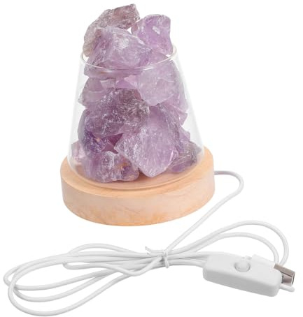 HAWILLOSCH Lampada Aromatica Pietra di Cristallo Luce Notturna Elegante per Casa Ufficio e Camera da Letto Senza Oli Essenziali Accogliente e Rilassante