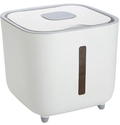 Rice Container - Airtight Cereal Dispenser, Storage Bin Food Container | Rice Bucket Moisture Proof with Lid, House Storage Boxes for Grain Flour Rice Bean Cereal Dry Goods (White, Gray, Green)