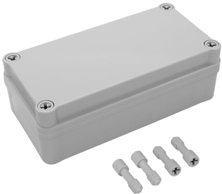 LeMotech IP67 wasserdichte Abzweigdose, ABS-Kunststoff Elektrobox, staubdichtes Gehäuse für Elektronik, Anschlusskästen für DIY-Projekte, Grau, 160 x 80 x 55 mm
