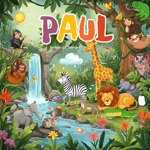 Paul Tierisches ABC Abenteuer: Personalisiertes Alphabetbuch für Kinder | Ein einzigartiges Geschenk zum Lernen Spielerisch das Alphabet entdecken mit ... Ihres Kindes und einer herzlichen Widmung