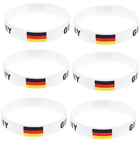 Veemoon Silikon Armbänder Deutschland - Gummiarmband Herren Im 6er Set - Perfekte Fanartikel Für Fußballspiele 2020 2021 Und 2022 Zeige Deine Leidenschaft Für Die Deutsche Flagge