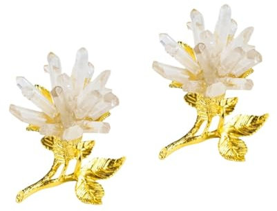 Amosfun 2 Piezas De Adornos De Racimo De Cristal para El Hogar Flores Artificiales con Purpurina Jarrón De Cristales Hortensias Artificiales Rosas Decoraciones Falsas Rosas
