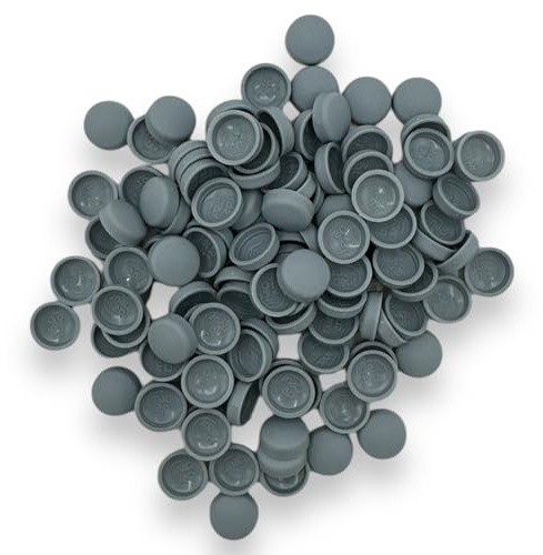SHADOWART Grey Dome Screw Snap Cover Caps, Plastic Cap Screws Two-Piece Matt 6/8g - Pack of 100