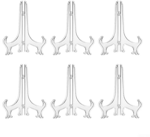 TIANHENGMart 6 soportes plegables para fotos y platos, soporte de caballete de plástico (6 pulgadas)