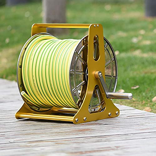 Stainless Steel Hose Reel Cart - Portable Water Pipe Truck for Garden Hose Organization - Holds Up to 60m - Ideal for Outdoor Use - No Hose Included