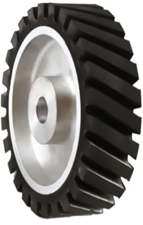 CHIMHOON Gummirad, Kontaktrad, 20x5cm Runder Schleifkopf für Gürtel-Schleifmaschinen, Rolle, Rad, für Schleifband Bandschleifer Aluminiumkern 200mm, Belt Grinder