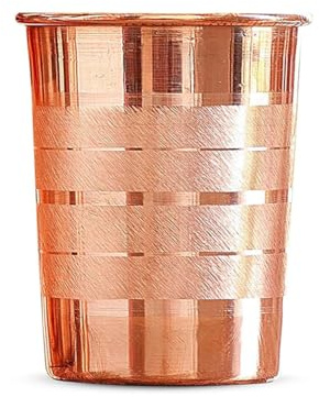 Samyuktha Becher aus 100 % reinem Kupfer, 300 ml, ayurvedisches Trinkglas für Wasser, handgefertigtes Kupfer-Utensil für den täglichen Gebrauch, 1 Stück