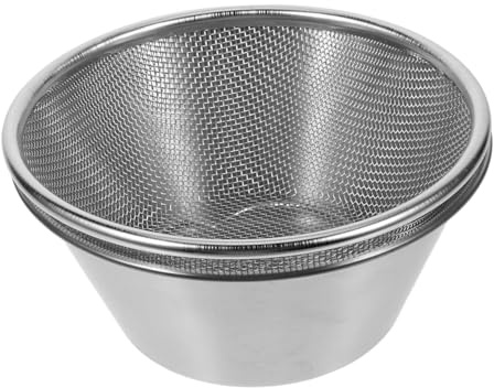 HAKIDZEL Set Scolapasta per Lavare Riso, Frutta e Verdura in Acciaio Inox 304 Rete a Maglia Fine da 580ml Facile da Usare Bordi Lisci in Cucina