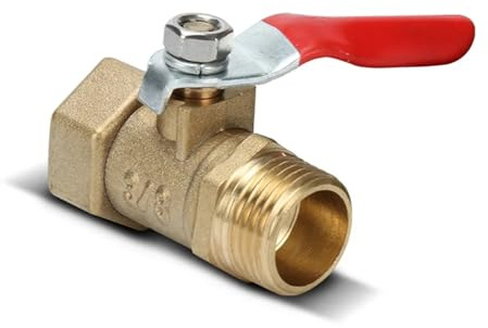 Brass Small Ball Valve 1/8 1/4'' 3/8'' 1/2'' Female/Male Thread Connector Joint Copper Pipe Fitting Coupler Adapter(3/8)
