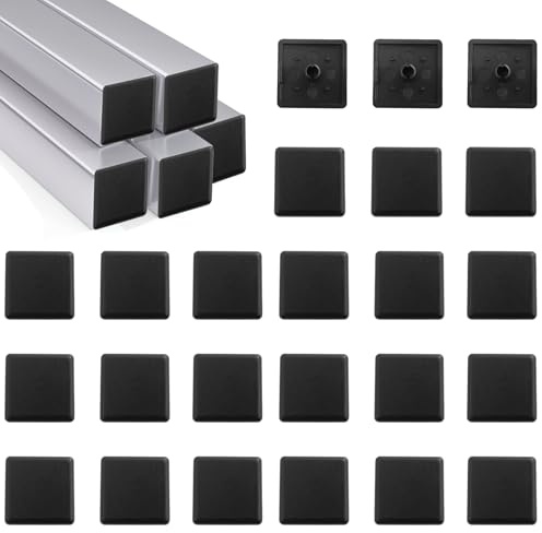 40pcs 30x30mm Aluminum Profile End Caps Square Aluminum Profile Protection Caps Black End Caps for Awnings Storage Shelving Trolley Case