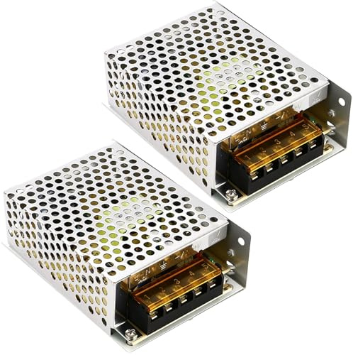 2 fuentes de alimentación conmutadas de 12 V, 5 A, 60 W, transformador LED, transformador de corriente, transformador de corriente alterna regulada 220 V a CC 12 V, adaptador para tiras LED, proyectos