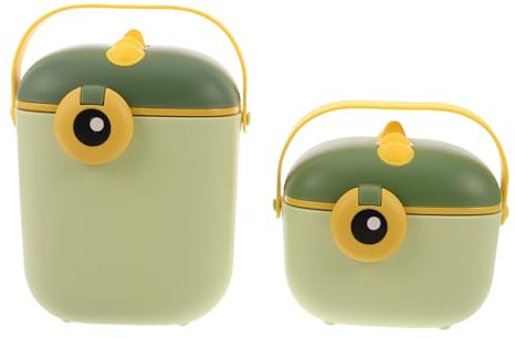 Gatuida 2 pezzi Dispenser per latte in polvere per neonati: Contenitore da viaggio portatile in plastica con design a dinosauro con manico e misurino per latte in polvere per neonati, snack, caramelle