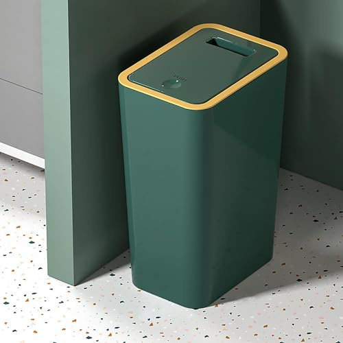 Sightday 9L Mülleimer Bad,Schmaler Mülleimer Mit Deckel Mülleimer Geruchsdicht Pop-Up Deckel PP Material für Bad,Büro,Mülleimer Küchen,Wohnzimmer,Schlafzimmer,WC Mülleimer (Grün)