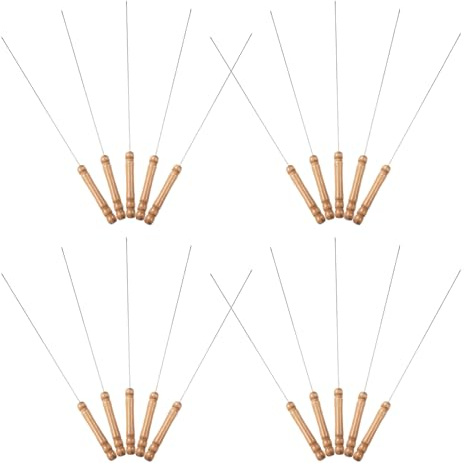 GARIOUANS 20 Spiedini Alla Griglia Spiedini In Metallo Per Barbecue Accessori Per Barbecue Con Manico In Legno Portatili