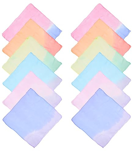 Hemobllo Foulards De Jonglage Multicolores En Velours 60 Cm Pour Garçon Et Filles, Accessoires De Scène, 12 Pièces, Écharpes Carrées Pour Danse Et Spectacle, Jeu De Jonglerie Et Performance Artistique