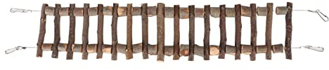 Naroote Pont d'escalade en Bois de Pommier pour Animaux de Compagnie, Jouet Balançoire Durable pour Petits Perroquets, activité d'enrichissement (60CM)