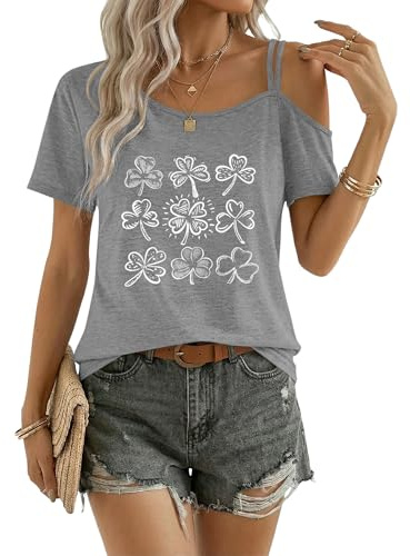 PLMOKEN Camiseta Hombros Descubiertos Mujer Verano Manga Corta Top | Hombro Asimétrico Casual,Camisa un Hombro,Túnica Holgado,Blusa Larga con Escote Asimétrico