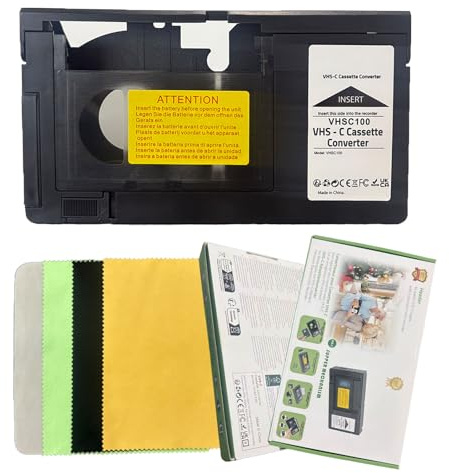VHS-C to VHS Motorized Cassette Adapter, Tape Converter for Camcorders & VCR Players, Compatible with VHS-C SVHS, Not for 8mm/MiniDV/Hi8 Tapes