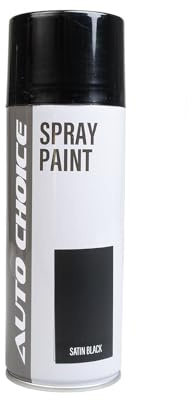 Auto Choice Satin Black Spray Paint 400ml – Multi Surface Aerosol Paint for Metal, Plastic, Wood & Automotive Use, Durable Satin Finish, Fast Drying, Fade & Water Resistant