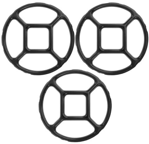Healeved Soportes Antideslizantes para Estufa de Gas 3 Piezas, Anillos Esmaltados Negros para Wok y Utensilios de Cocina, Accesorios Estables para Fogones Domésticos y Uso al Aire Libre