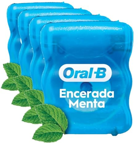 Oral-B Satin Tape Hilo Dental Encerado Para Espacios Estrechos, Seda Dental Con Sabor a Menta, Limpia Entre Los Dientes y Reduce La Placa, Cinta Dental Con Cera, Rollo De 50m (Paquete de 4)
