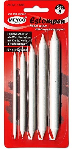 Meyco Papierstift - Estompen - Blending-Stift zum verschmieren von Bleistift - Wischstift - Papierwischer