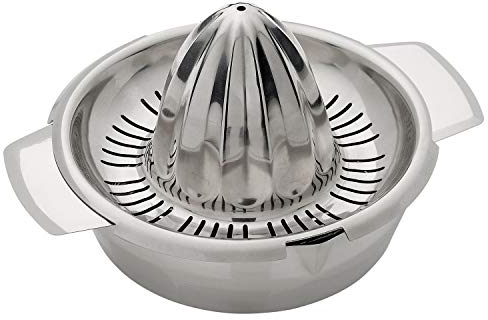 Westmark Zitronen-/Zitruspresse mit Behälter, Durchmesser: 13,8 cm, Fassungsvermögen: 350 ml, Rostfreier Edelstahl, Silber, 30942260
