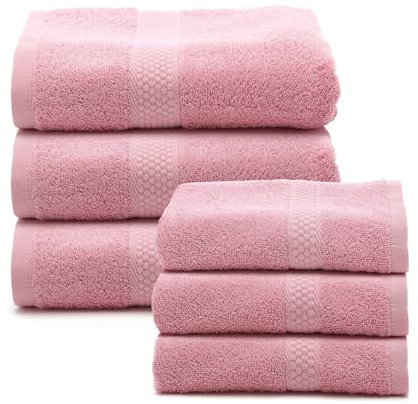 Caleffi - Set Asciugamani Bagno Viso e Bidet in Morbida Spugna 100% Cotone con 3 Asciugamani Viso 55x100 cm + 3 Asciugamani Bidet Ospite 40x60 cm, Asciugamano Resistente a Lavaggi Frequenti e Durevole