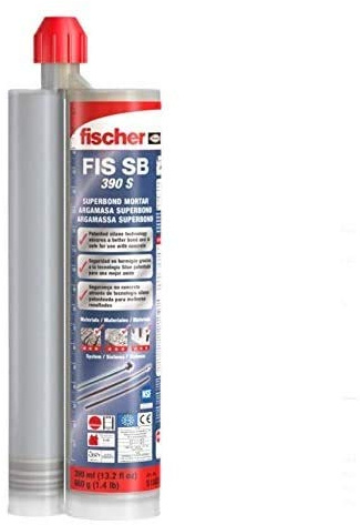 fischer - Taco químico Anclaje Químico FIS SB 390 S híbrido sin estireno (cartucho 390 ml), certificado para fijaciones en ladrillo y hormigón, incluye dos cánulas