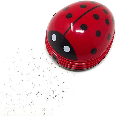 Honbay Ladybug Shaped Portable Corner Desk Vacuum Cleaner Mini Cute Vacuum Cleaner Dust Sweeper