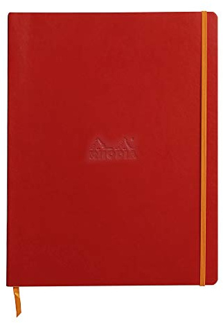 Rhodia 117713C Notizbuch Rhodiarama Notizbuch A4+ 80 Blatt liniert Mohnrot