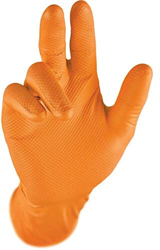 UCI DG-Maxim-OR Nitrilhandschuhe, puderfrei, Orange, Größe S, 50 Stück