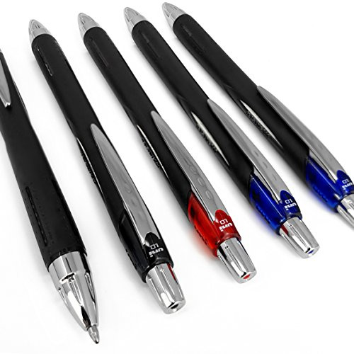 Uni-Ball - Jetstream SXN-210-1,0 mm infällbar kulspetspenna - 5-pack 2 svarta, 2 blå, 1 röd